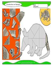 Puzzle Kes Yapıştır Çalışma Sayfaları